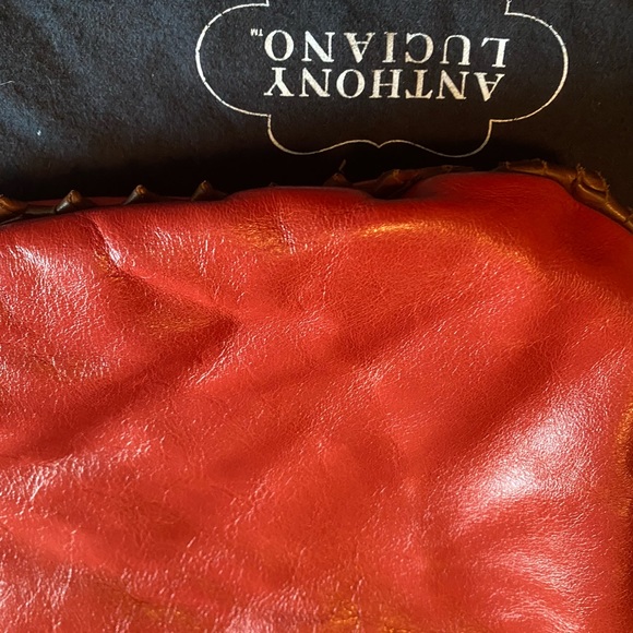 Custom made Anthony Luciano leather red brown hobo bag purse tassels - Picture 11 of 13